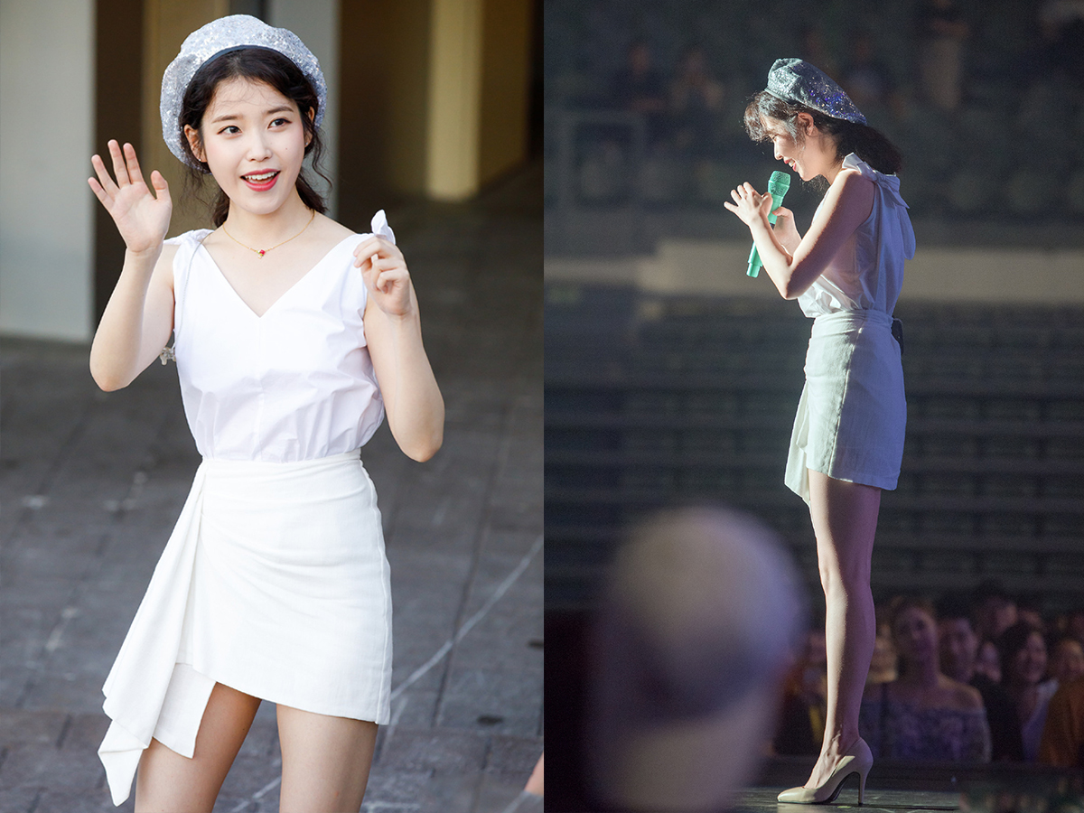 iu李智恩衣品好穿包臀裙秀长腿网友换双鞋吧