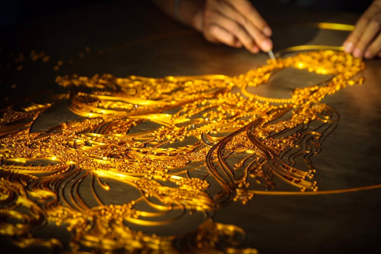 景泰蓝铜丝镶嵌壁画美得有点词穷东融画院