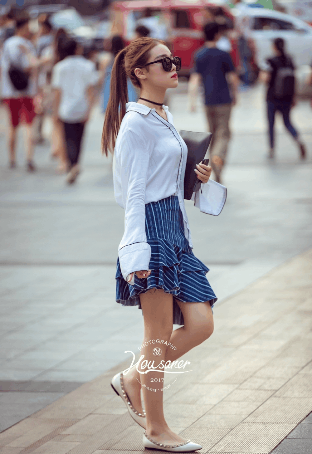 路人街拍重庆夏季街头清爽穿搭美女天然秀场