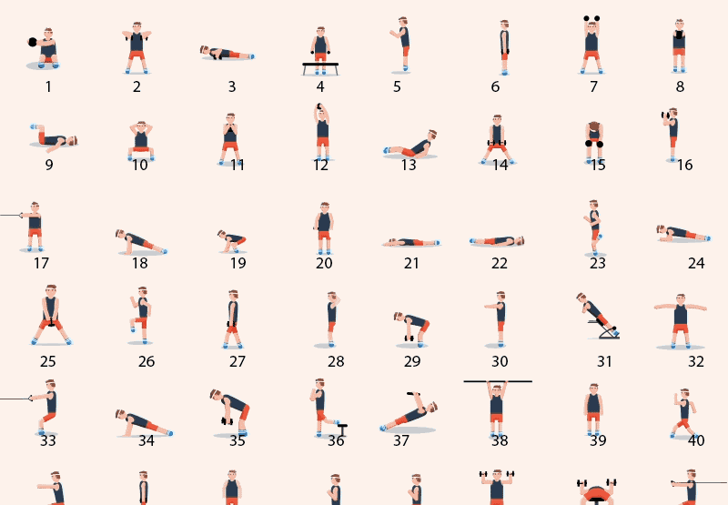 这里有张"内涵图",看完就能掌握48个健身动作!