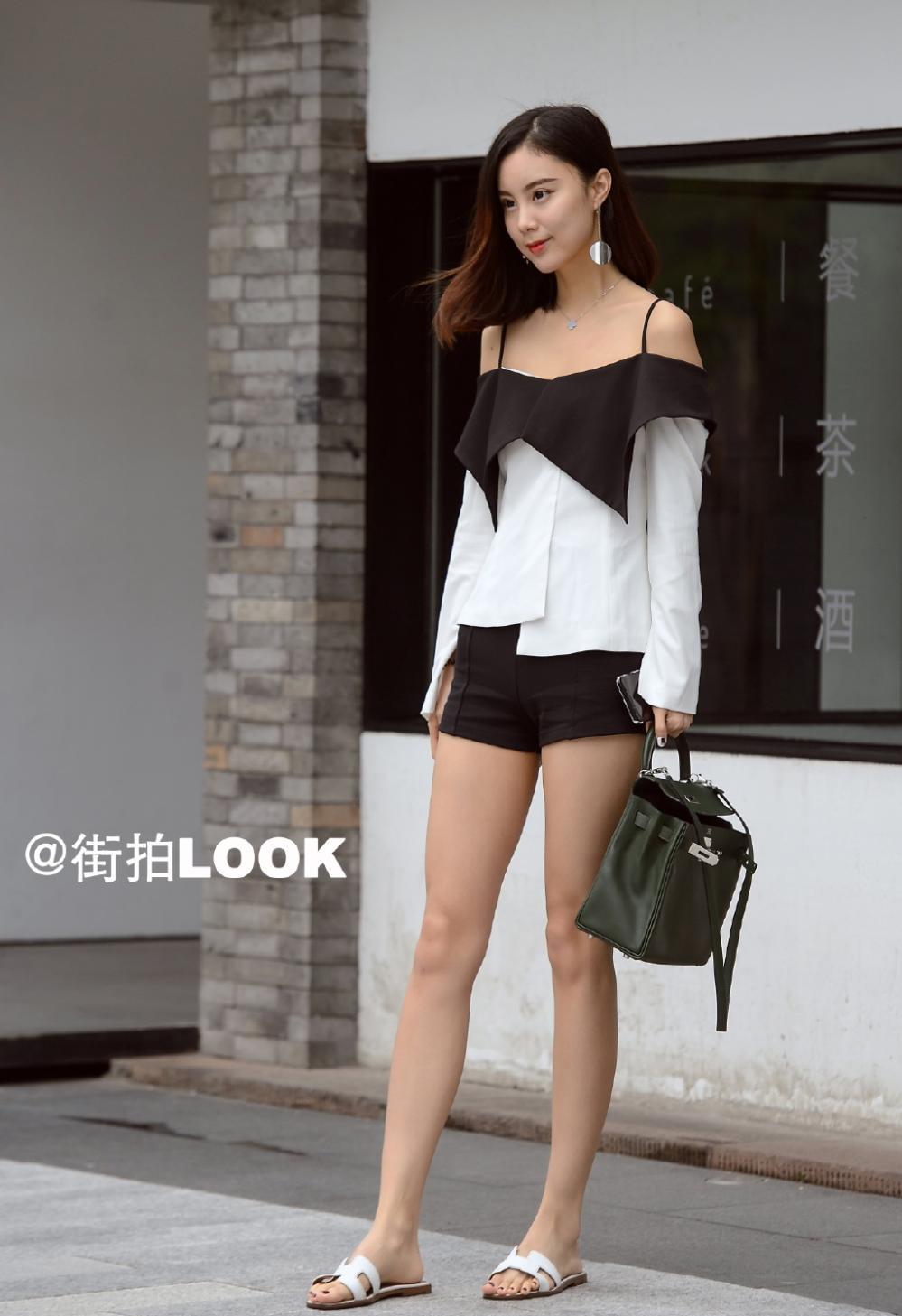 路人街拍杭州街头的仙气长裙美女