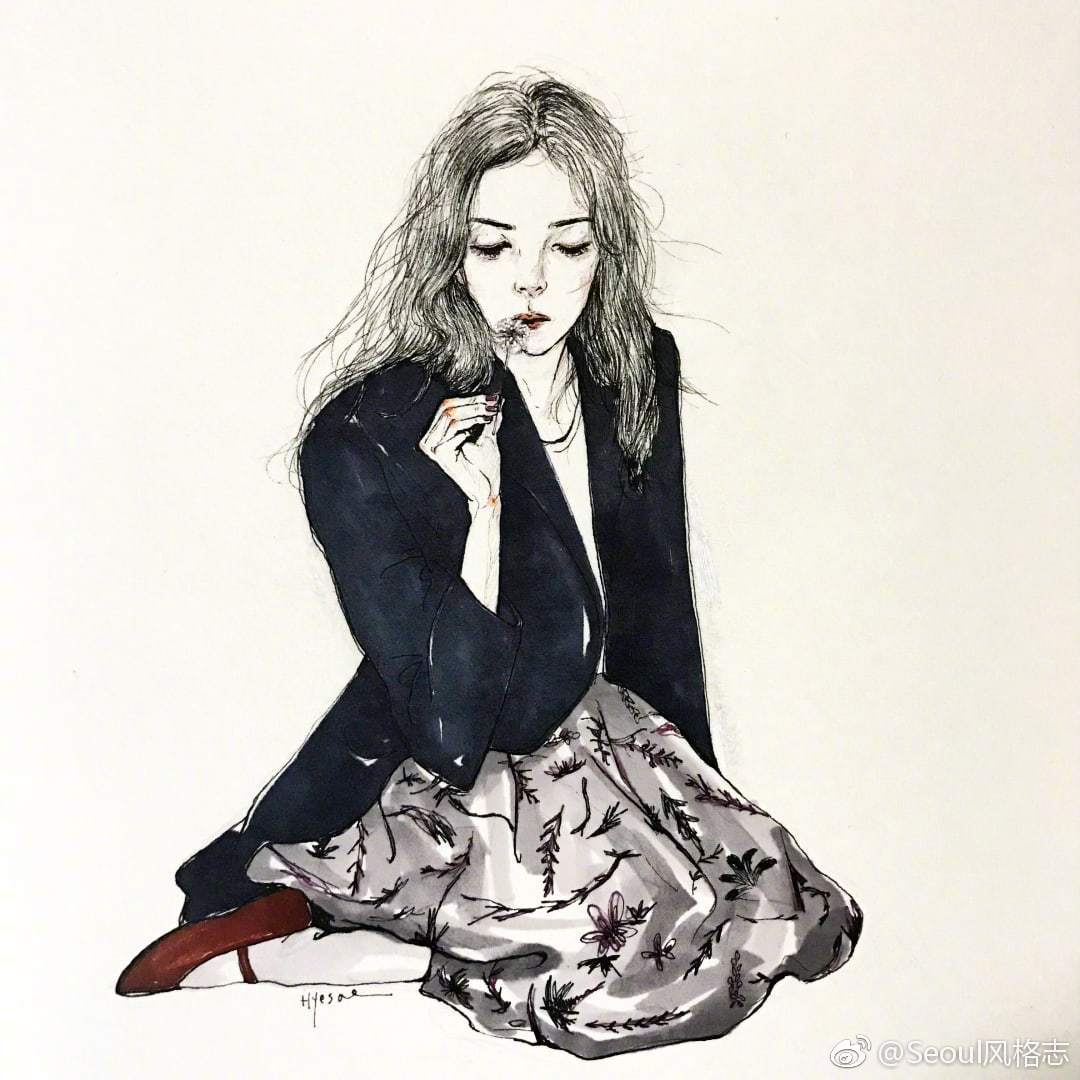现代插画师hyesae笔下独立又坚强的女性
