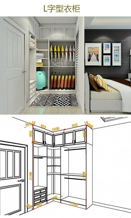 一字型l型衣柜设计方案尺寸格局都有了超实用