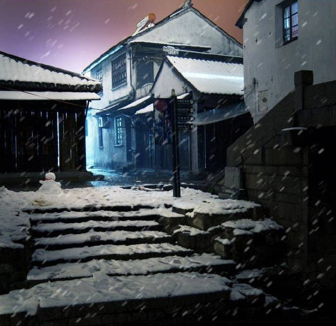 看到这组图，想到“柴门闻犬吠，风雪夜归人”。|柴门|犬吠|风雪_新浪新闻