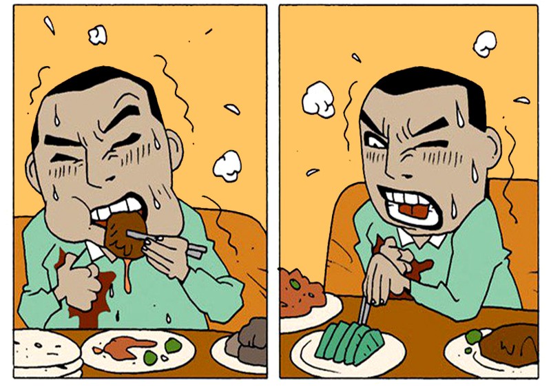 恶搞漫画:吃一顿免费的霸王餐