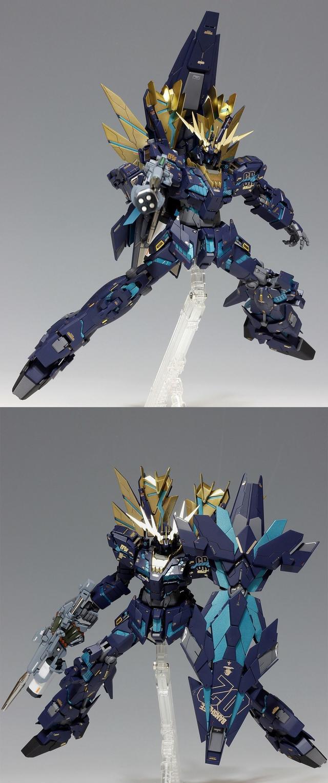 高达模型 mg rx-0全武装报丧女妖 改造喷涂