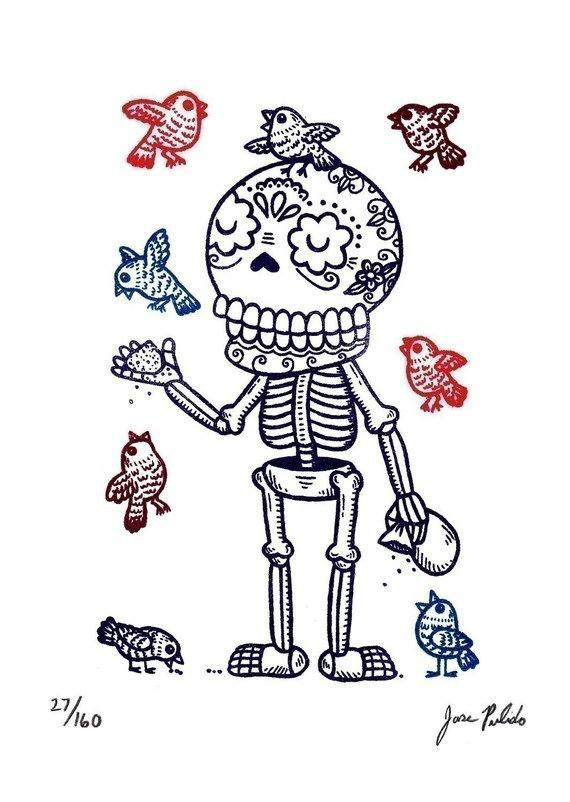 您要的可爱纹身骷髅手稿, 请收好