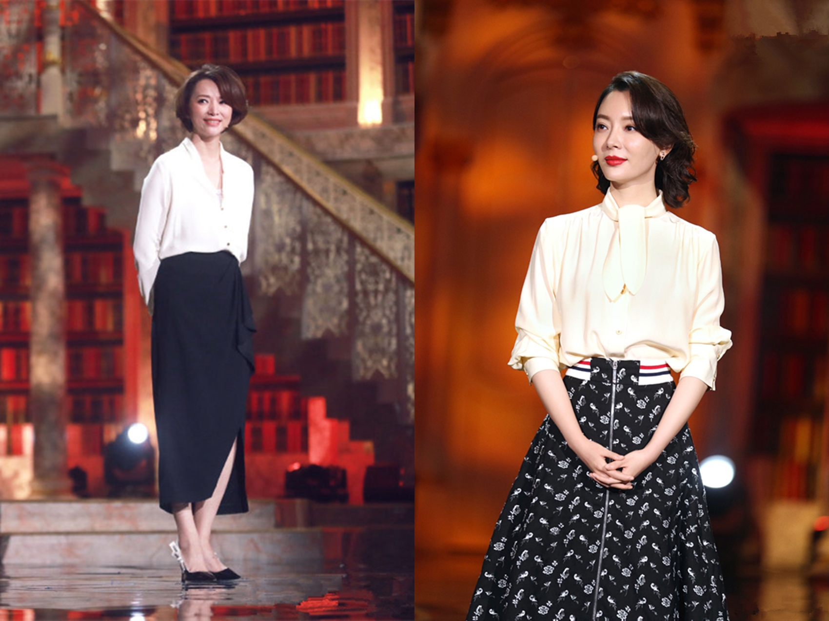 陈数与董卿罕见同台,同为衬衫造型,谁才是真的知性女神?