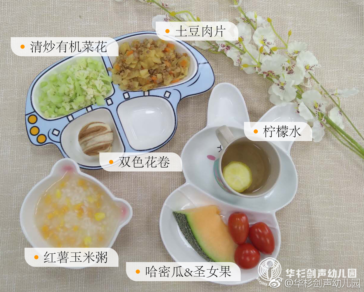 幼儿园宝贝们的营养餐一切只为孩子提供营养均衡的膳食