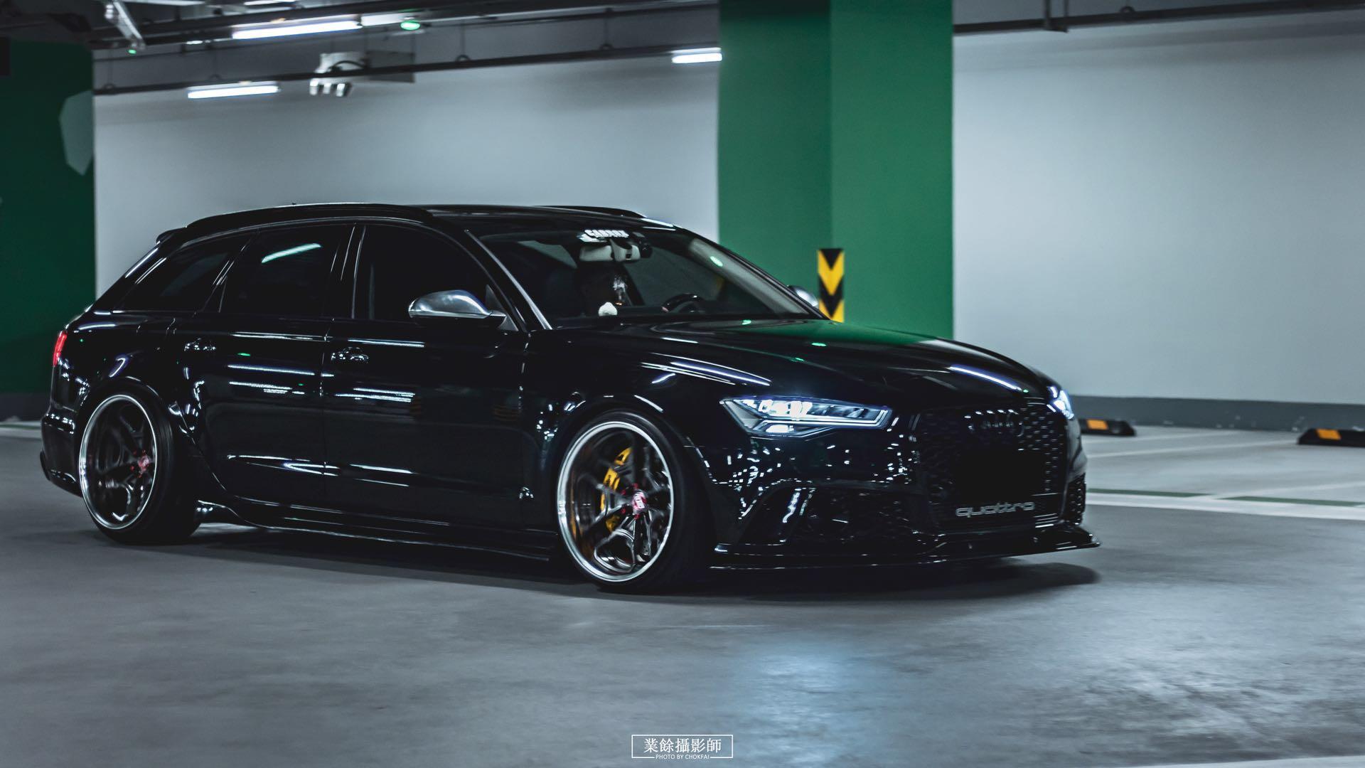 等待10个月只为变身"黑武士", 广州车友的奥迪a6旅行版比rs6还帅