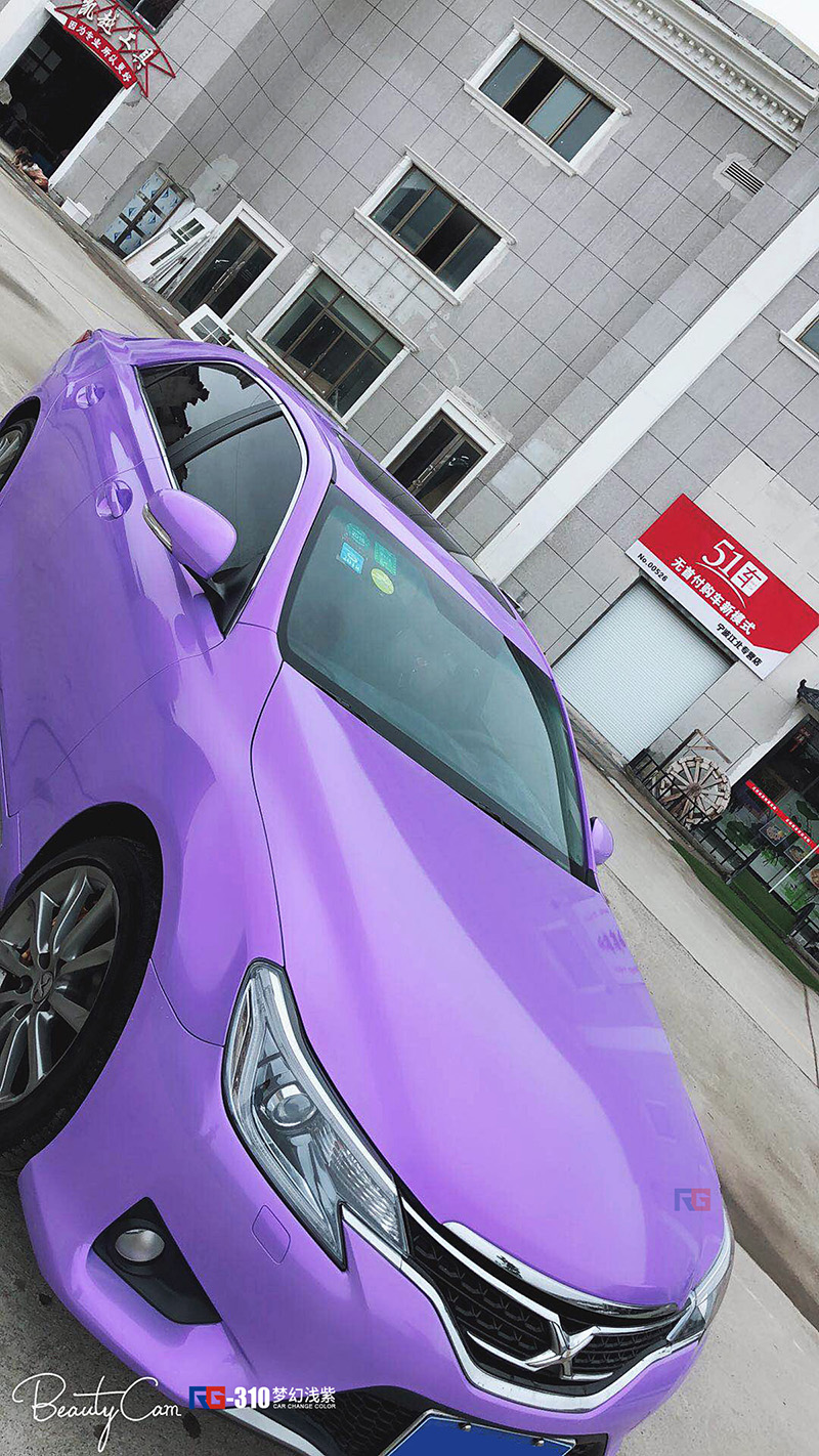丰田锐志车身改色梦幻浅紫rg瑞集改色膜宁波江北区加盟店出品