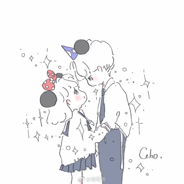 超甜的少女心简笔画bycaho