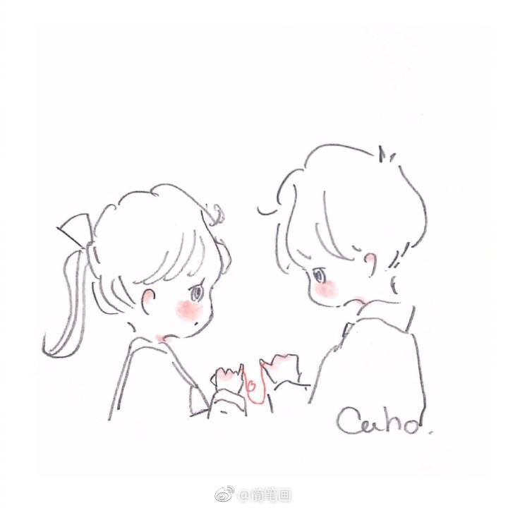 超甜的少女心简笔画bycaho