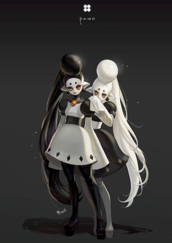 西洋棋动漫拟人化,王后冷艳暗黑童话风,国王孤高堪比骨傲天