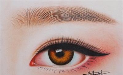 时尚美妆图片——美妆素描作品3d眉眼唇