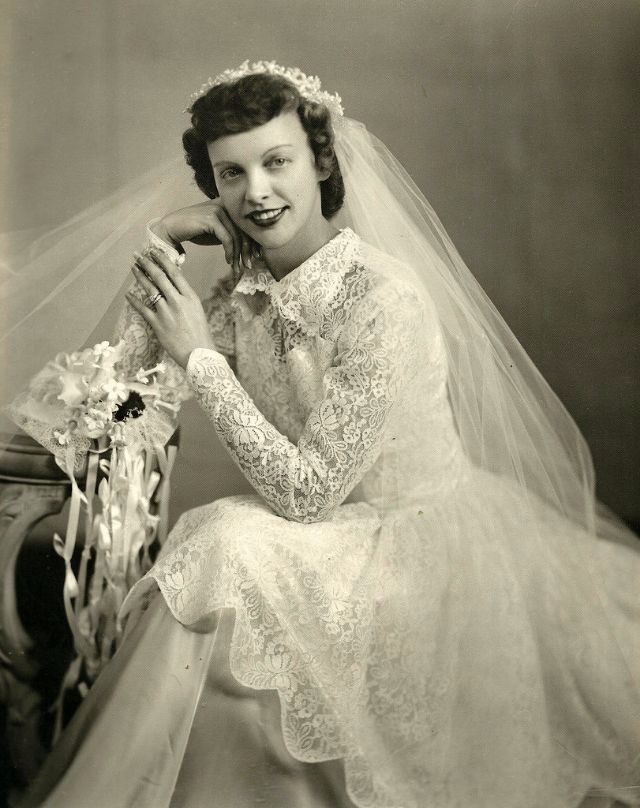 老照片1950年代的婚纱照7