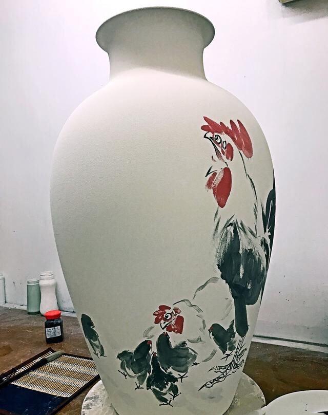 墨豪景德镇陶瓷绘画创作进行中68