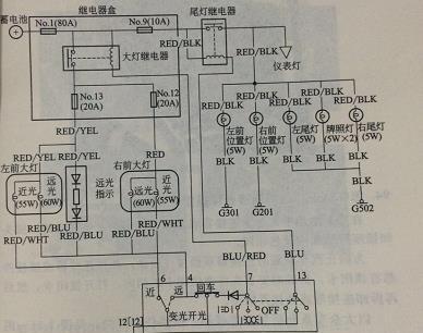如何看懂本田飞度照明电路图中,读懂区分照明控制电路工作方式