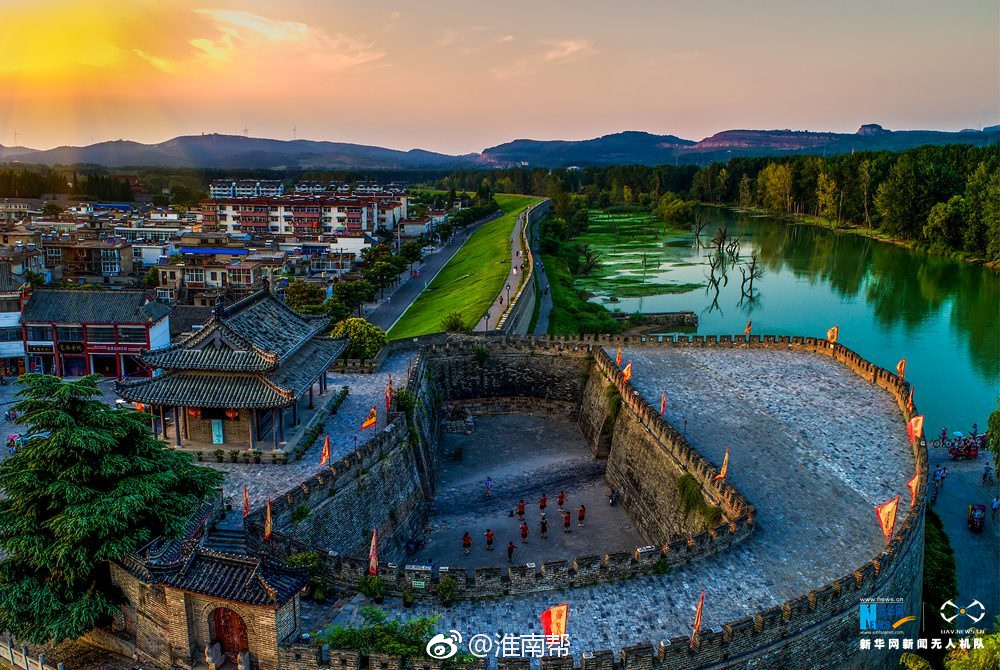 航拍镜头下的淮南寿县古城