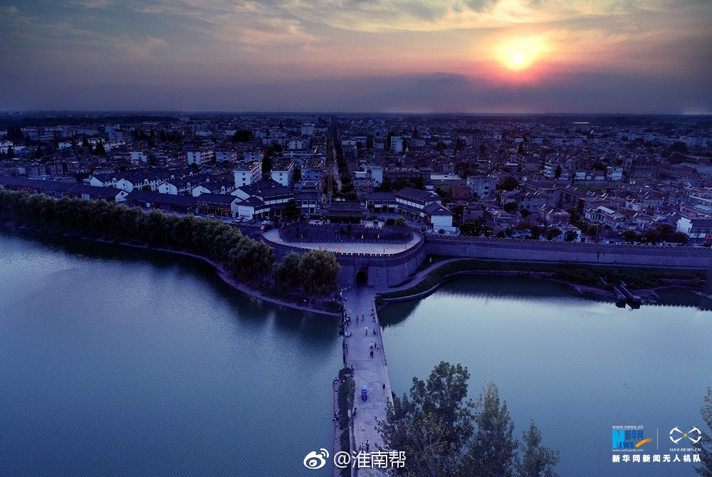 航拍镜头下的淮南寿县古城