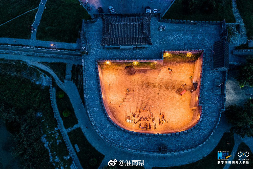 航拍镜头下的淮南寿县古城