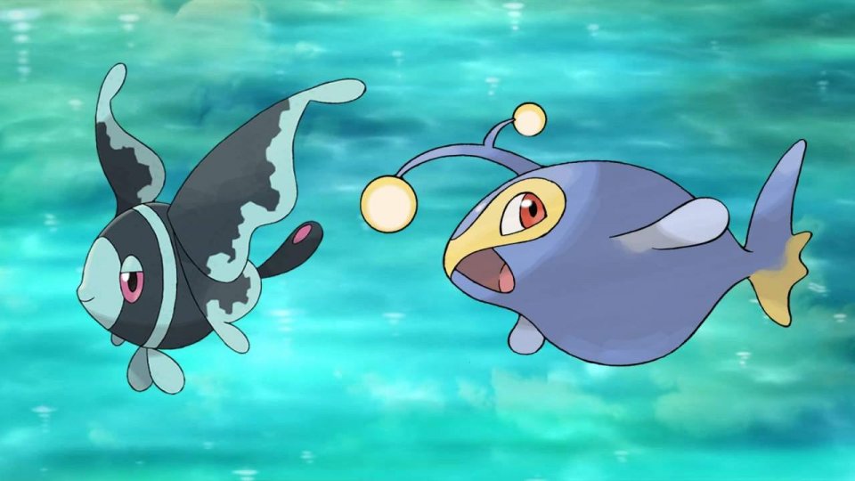 霓虹鱼&电灯怪刺龙王是水 龙属性的宝可梦,它长得像一只巨大海马,头上