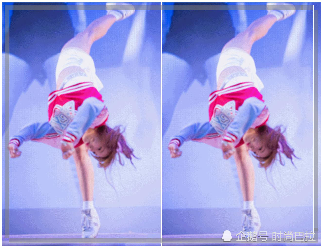 程潇空翻照美爆了,瞬间暴露的美女潇"真正腿长"