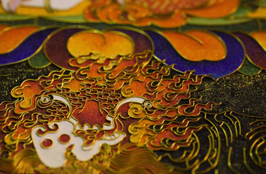 景泰蓝铜丝镶嵌壁画美得有点词穷东融画院