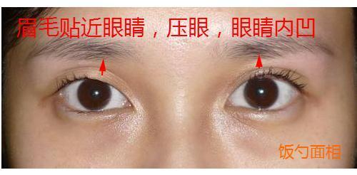 眉压眼第三,遮眼眉:眉毛遮眼眼又凹,劳碌奔波眉毛遮眼眼又凹,一生命运