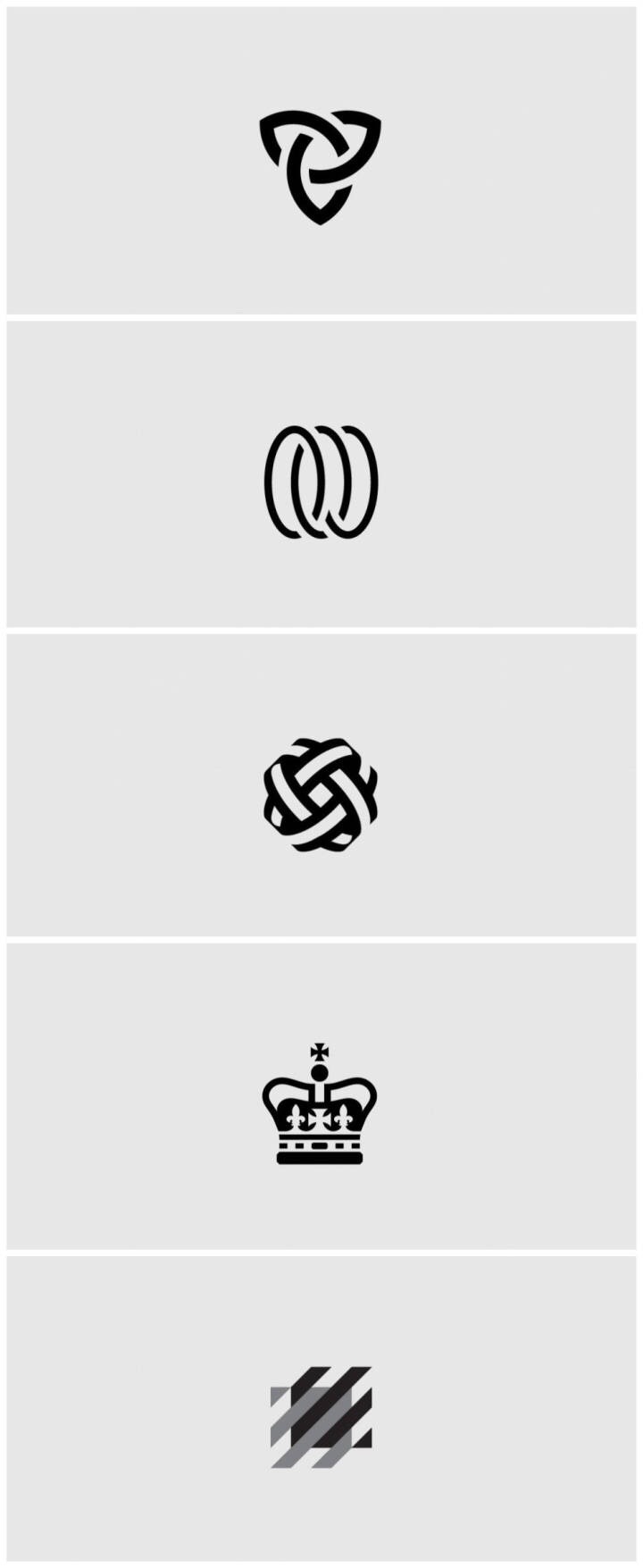 一组几何形状的创意logo设计