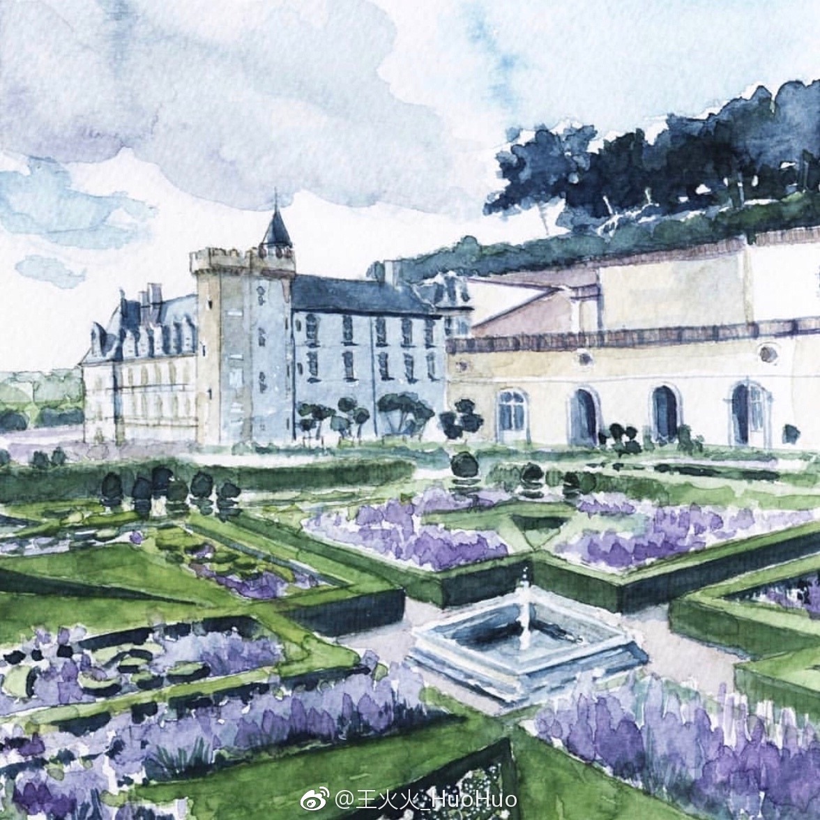 色彩非常优雅的水彩建筑手绘!from ins:cmoreauart