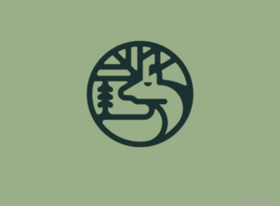 一组以鹿为元素的logo设计