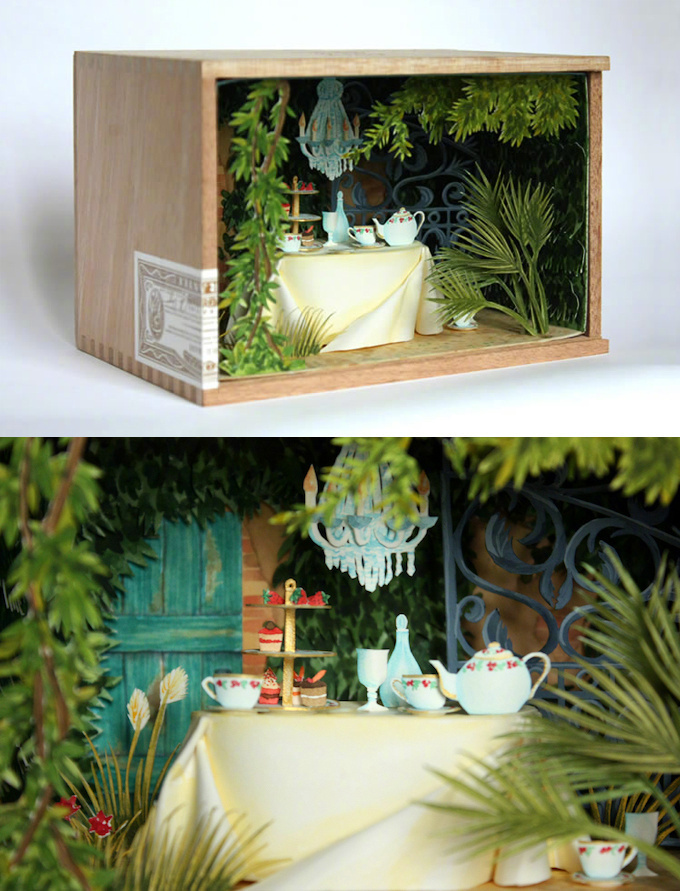 纸艺插画微缩景观作品来自西班牙插画师mar cerdà.