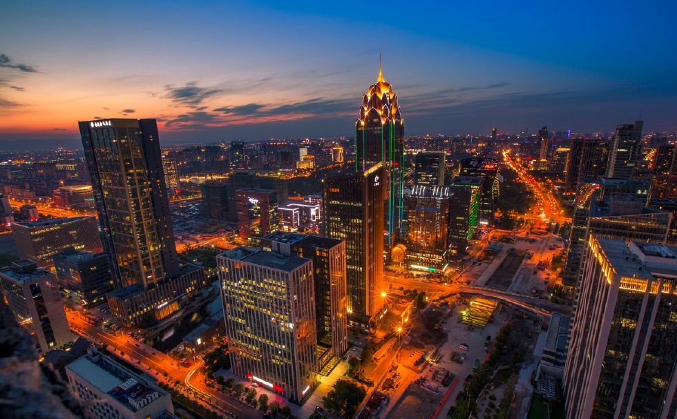 宁波南部商务区夜景图片
