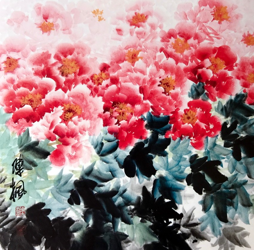 春意牡丹舞东风:陈枫国画写意牡丹撷英