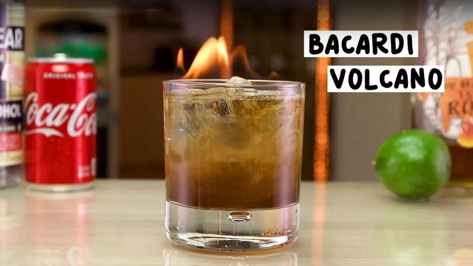 百加得火山鸡尾酒bacardi volcano一款可以点火的朗姆可乐鸡尾酒