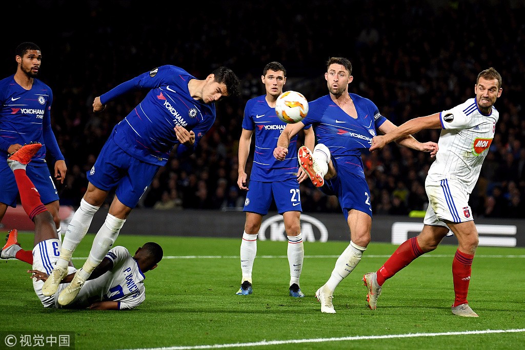 2018/2019赛季欧联杯小组赛 切尔西主场1-0击败维迪奥顿