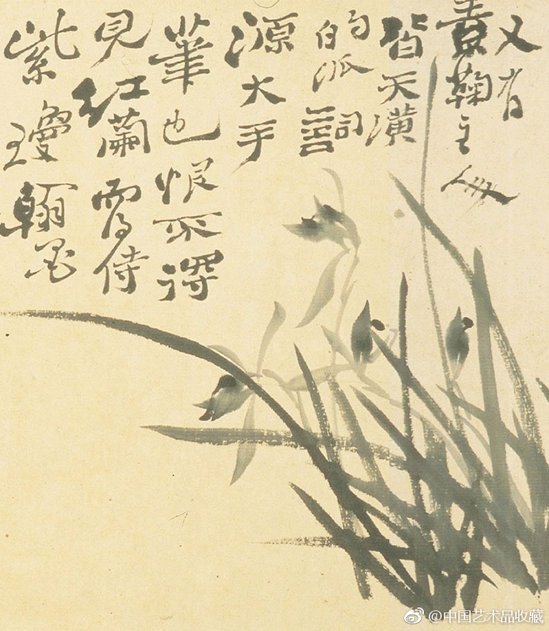 清 郑燮 《兰花竹石图》|郑燮|兰竹|墨笔_新浪新闻