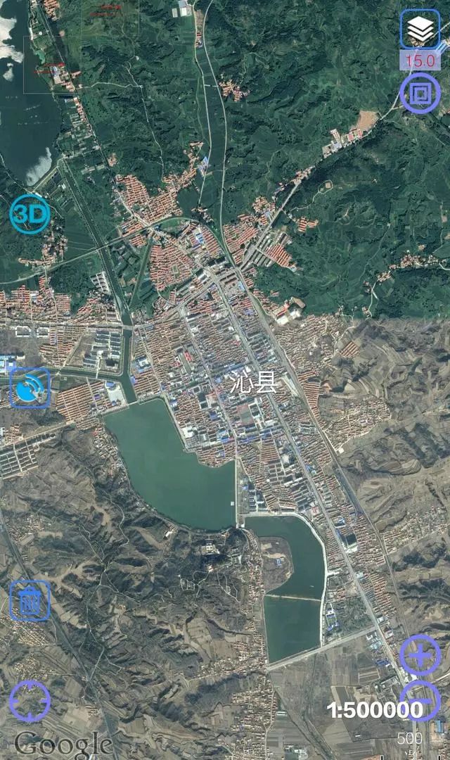 长治卫星地图相同的比例尺比较各县市大小