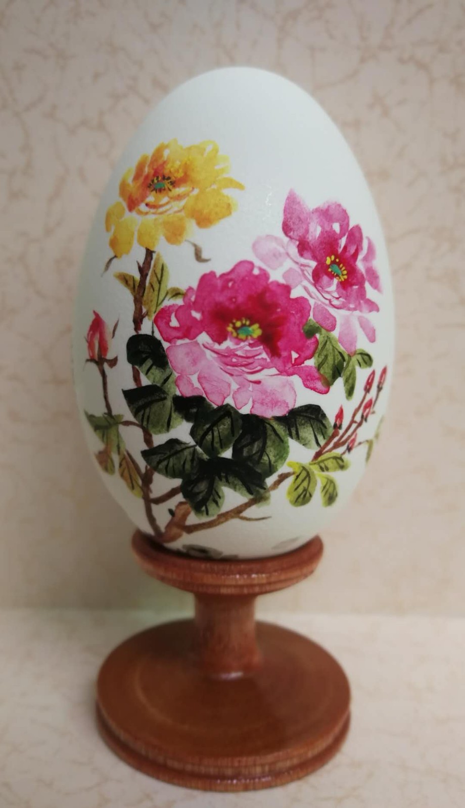 爱原创艺拍杨焕文鹅蛋彩画花开富贵零元起拍