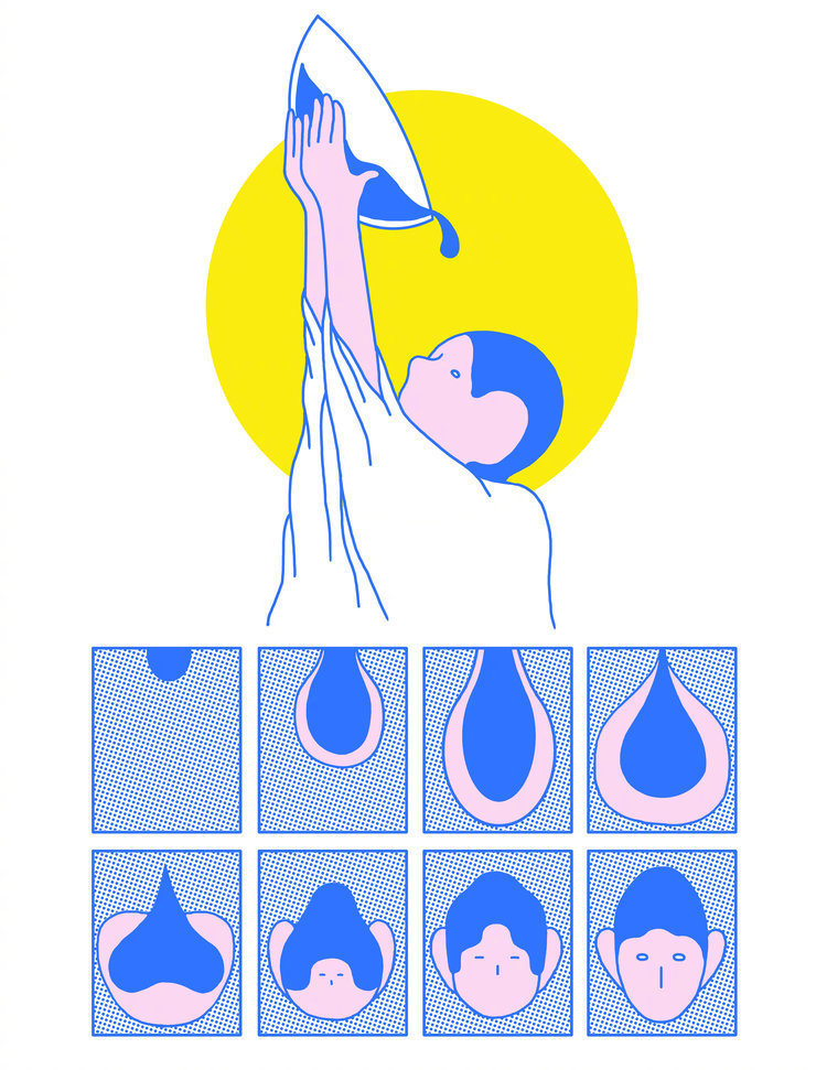 黄蓝色治愈系插画 by:evan m. cohen