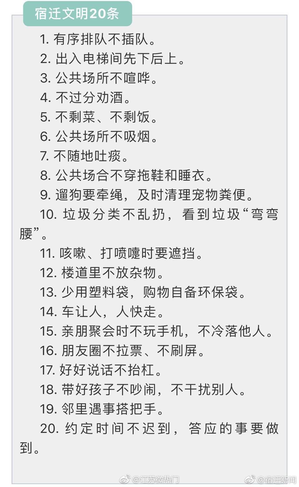 宿迁文明20条20版本