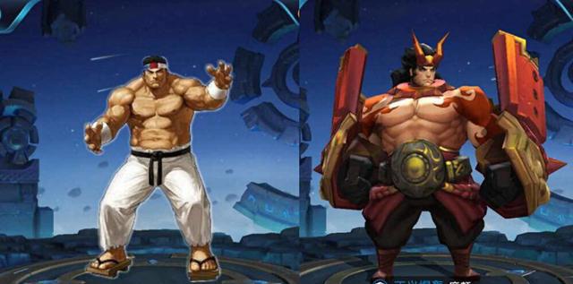 先来看看苏烈snk皮肤,第一时间就想到了陈国汉.这体型就是坦克无疑了.