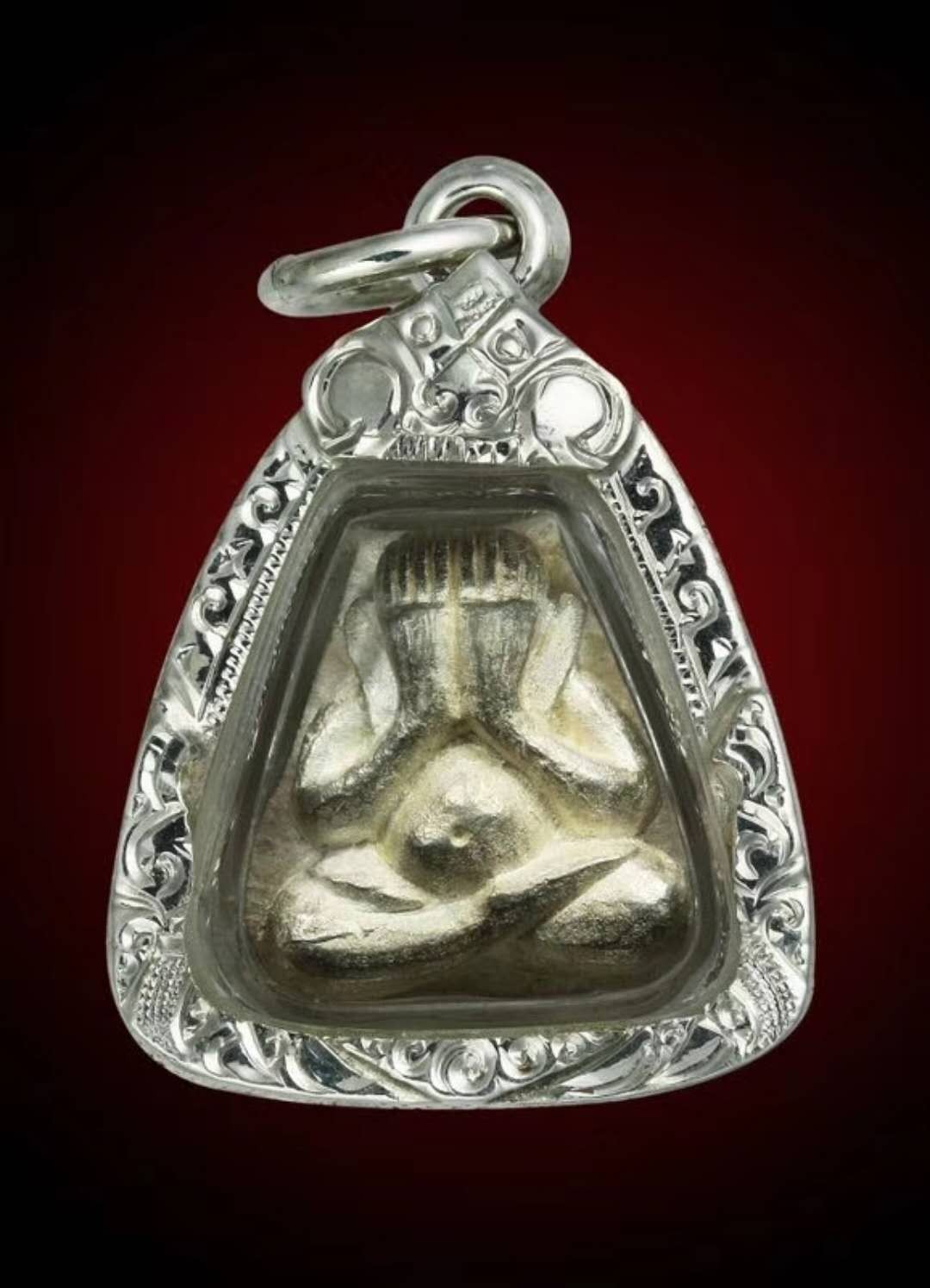 佛牌道-龙婆卡贤 2537 纯银掩面佛 小模