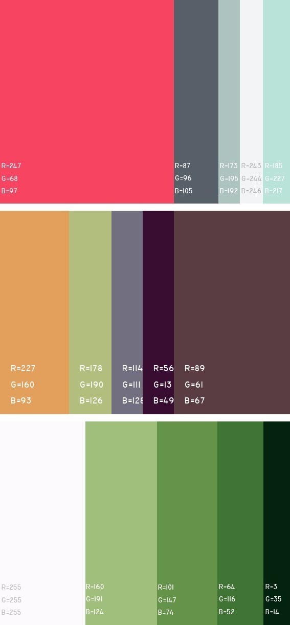 好看实用的配色附rgb色值