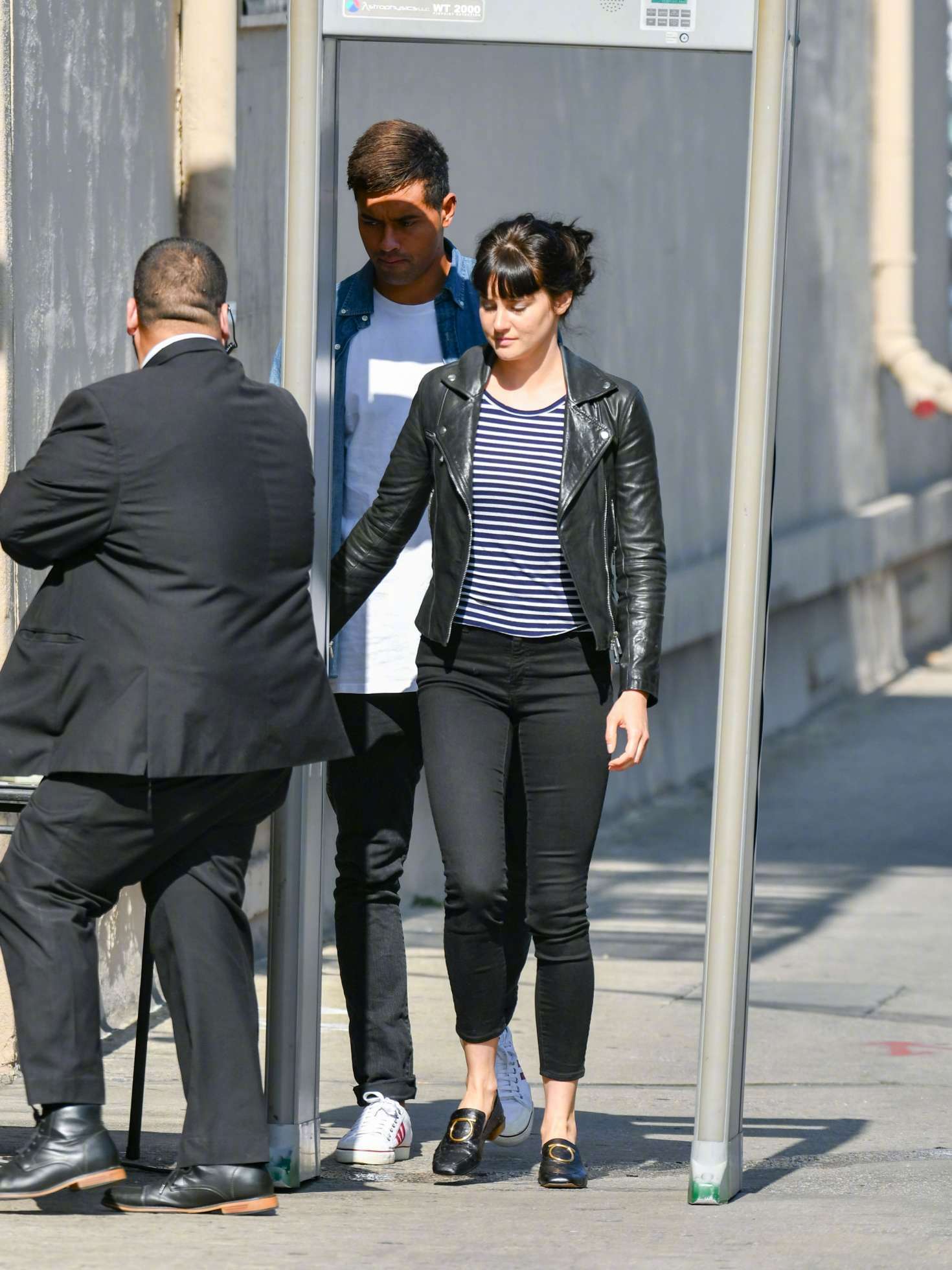 谢琳伍德蕾shailenewoodley在洛杉矶抵达jimmykimmel录制现场