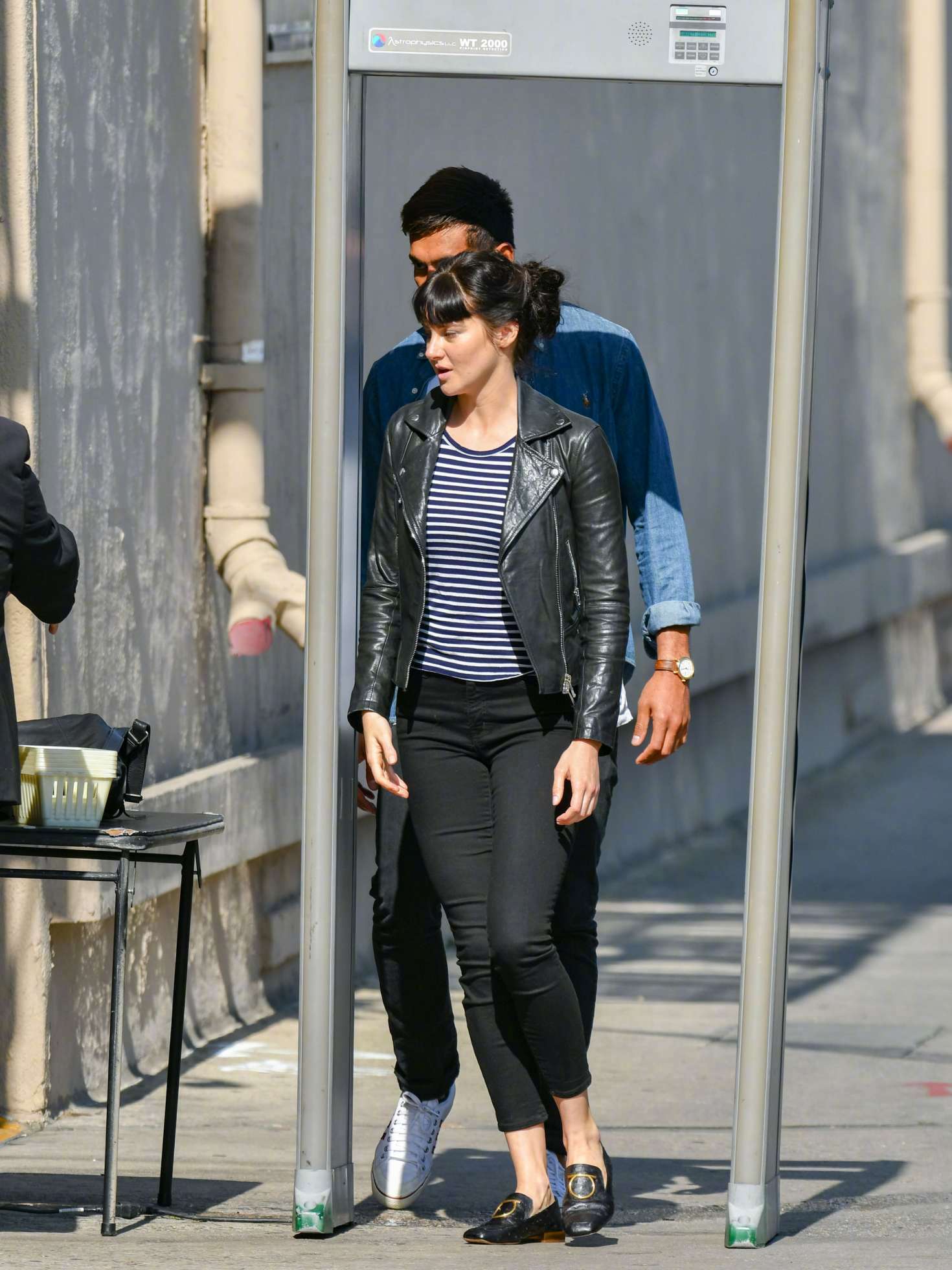 谢琳伍德蕾shailenewoodley在洛杉矶抵达jimmykimmel录制现场