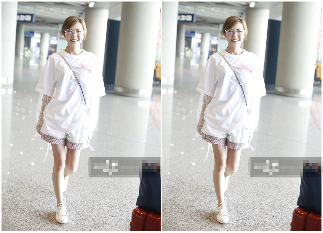 33岁李金铭一身白t亮瞎你,下衣失踪像18岁少女,网友:变圆了