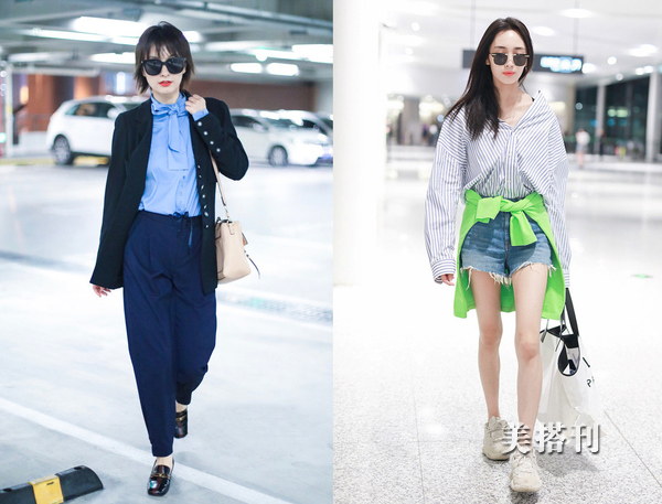 女明星简约时髦的衬衫穿搭,是你早秋日常通勤的好选择