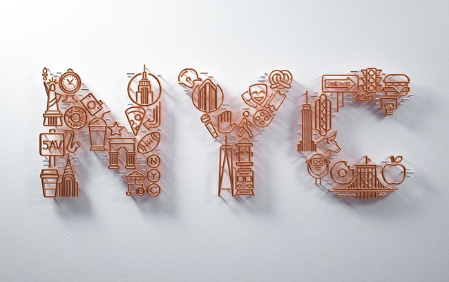 ben fearnley立体字字体设计作品.